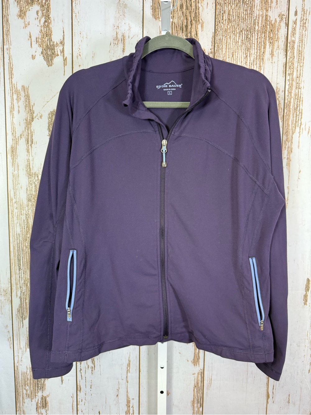 Eddie Bauer Purple Full-Zip Athleisure Jacket with Light Trim. Size XL.